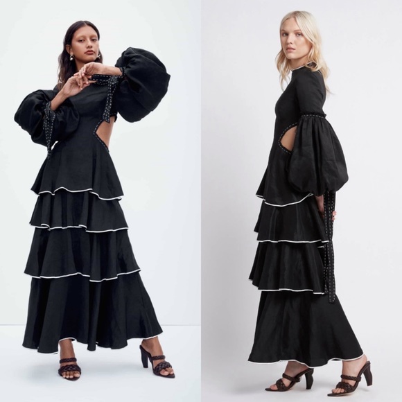 Aje Gracious cutout black ivory maxi dress size AUS 4 (US 0) NEW! New with tags! - Picture 16 of 16